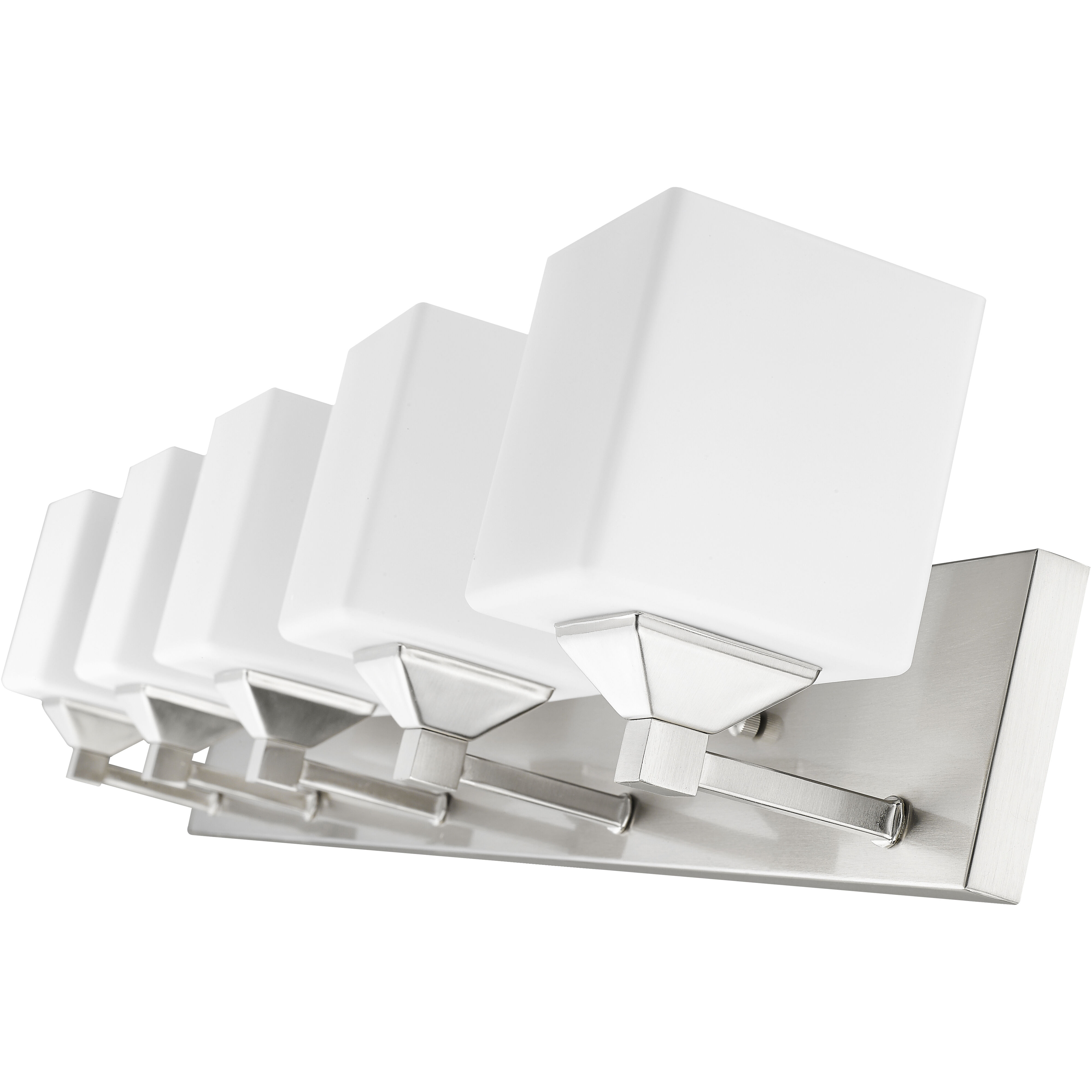 Quube 5 Light 38.5 inch Brushed Nickel Vanity Wall Light