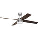 Loni 52 inch Brushed Steel with American Walnut/Blade Silver Ceiling Fan