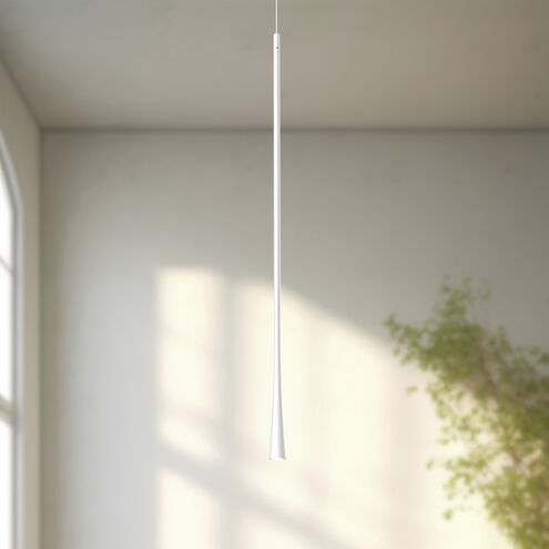 Taper LED 1.25 inch White Pendant Ceiling Light
