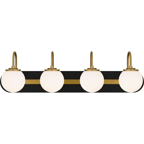 Desmond 4 Light 30 inch Matte Black Bath Light Wall Light, Extra Large