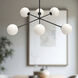 Alora Mood Cassia 6 Light 39.5 inch Matte Black/Opal Matte Glass Chandelier Ceiling Light in Matte Opal Glass