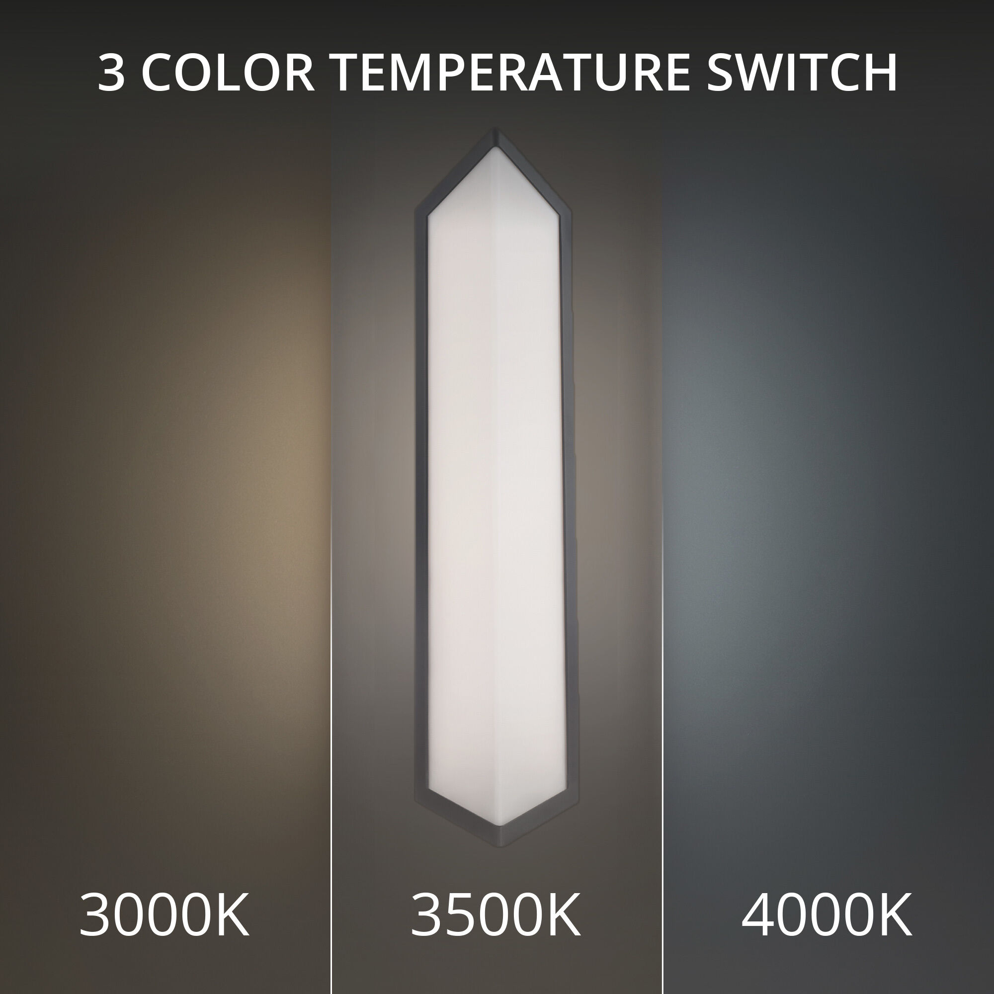 Corte LED 24 inch Black Outdoor Wall Light in 3000K, dweLED