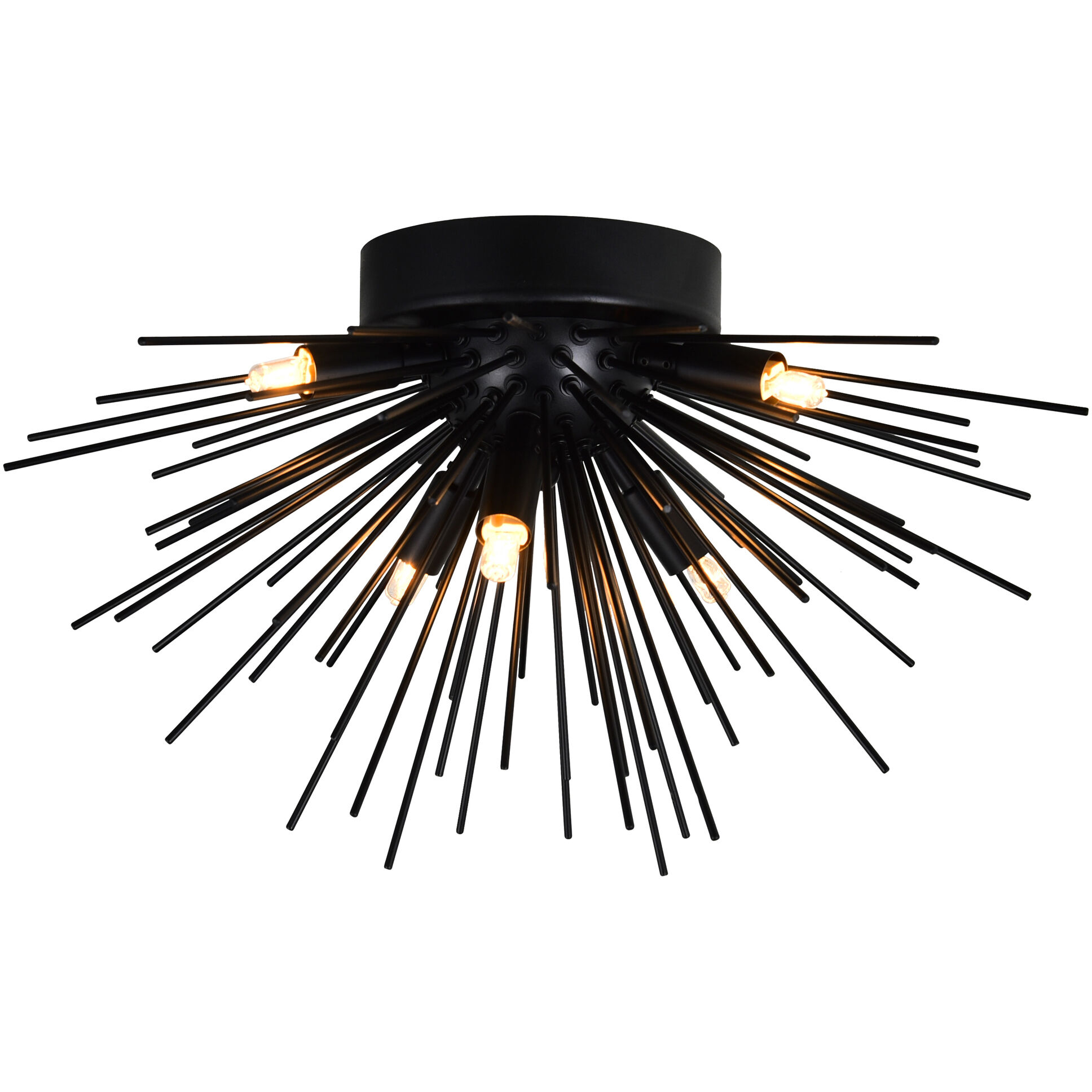 Savannah 6 Light 20 inch Black Flush Mount Ceiling Light