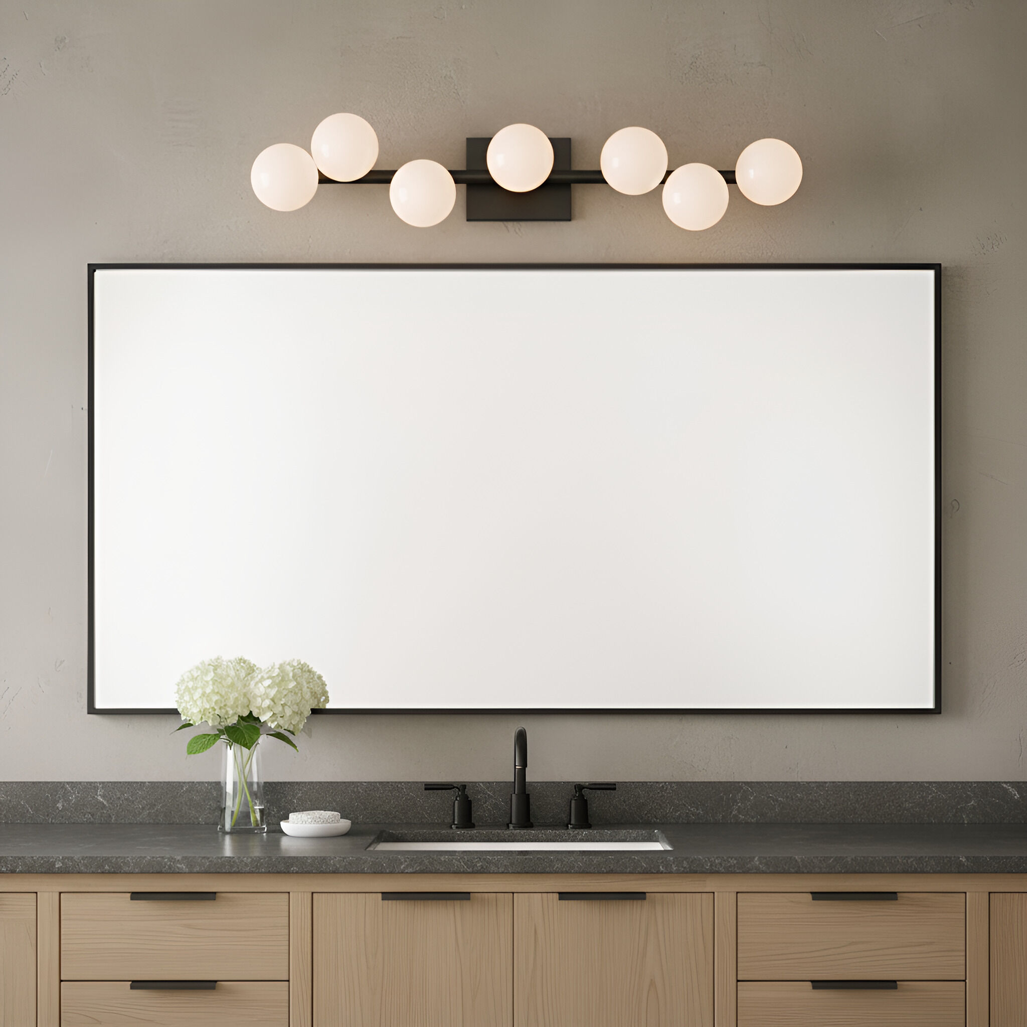 Sean Lavin Altair 7 Light 32 inch Aged Iron Bath Vanity Wall Light