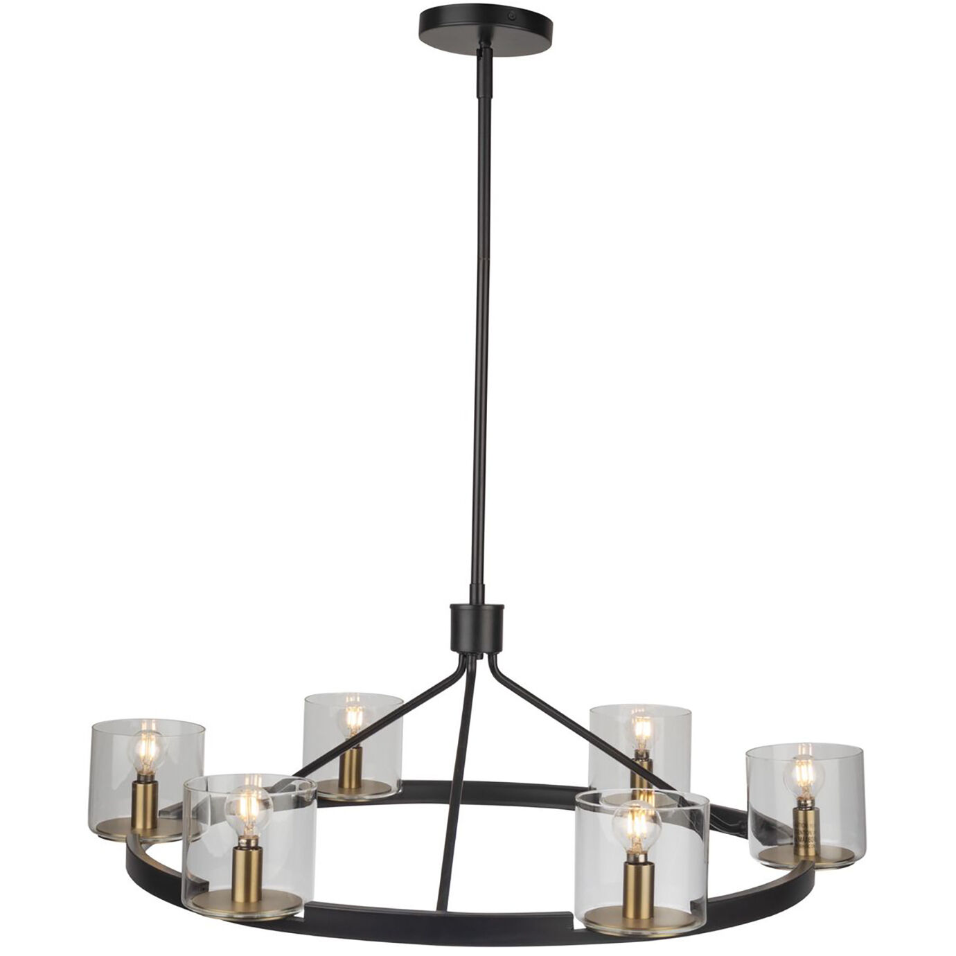 Salinas LED 29 inch Black and Brass Chandelier Ceiling Light