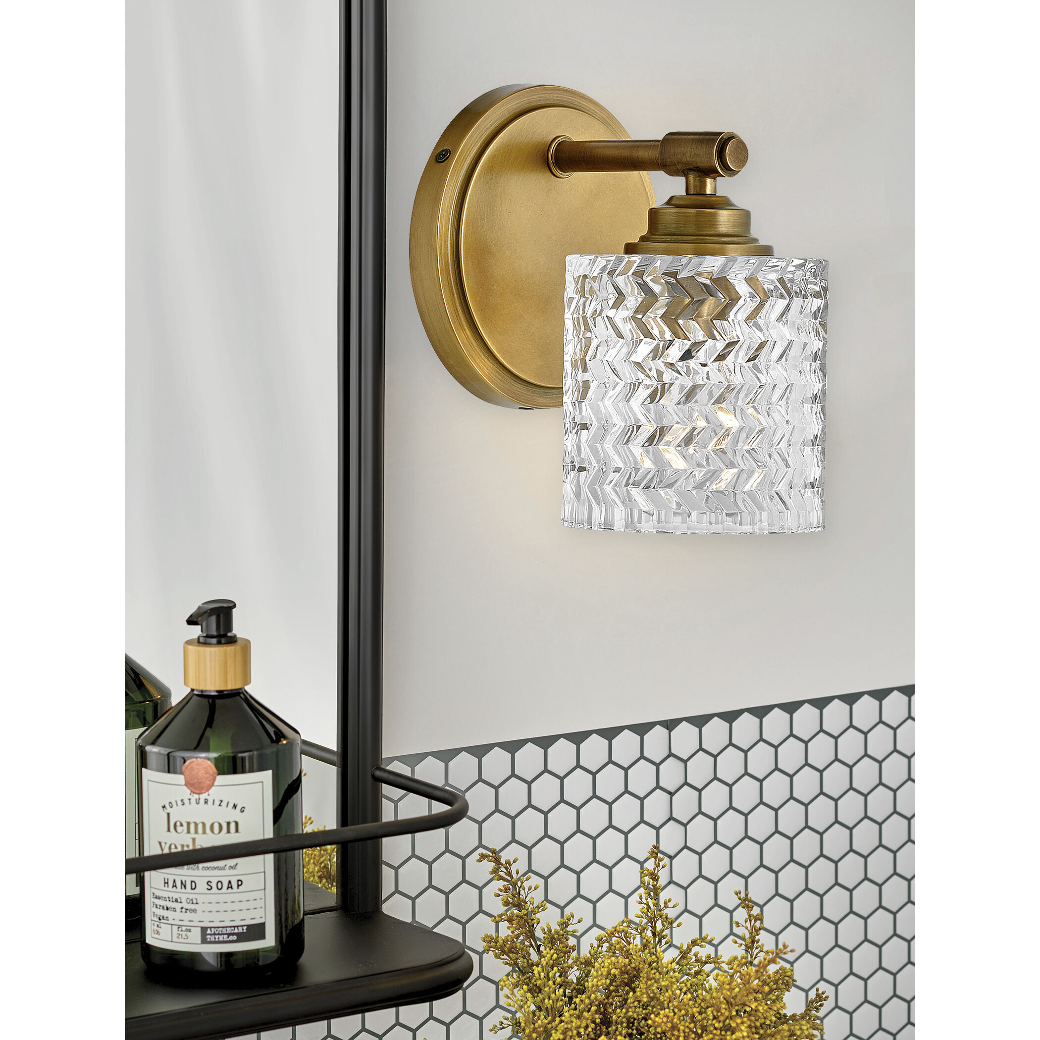 Elle 1 Light 6.5 inch Heritage Brass Vanity Light Wall Light