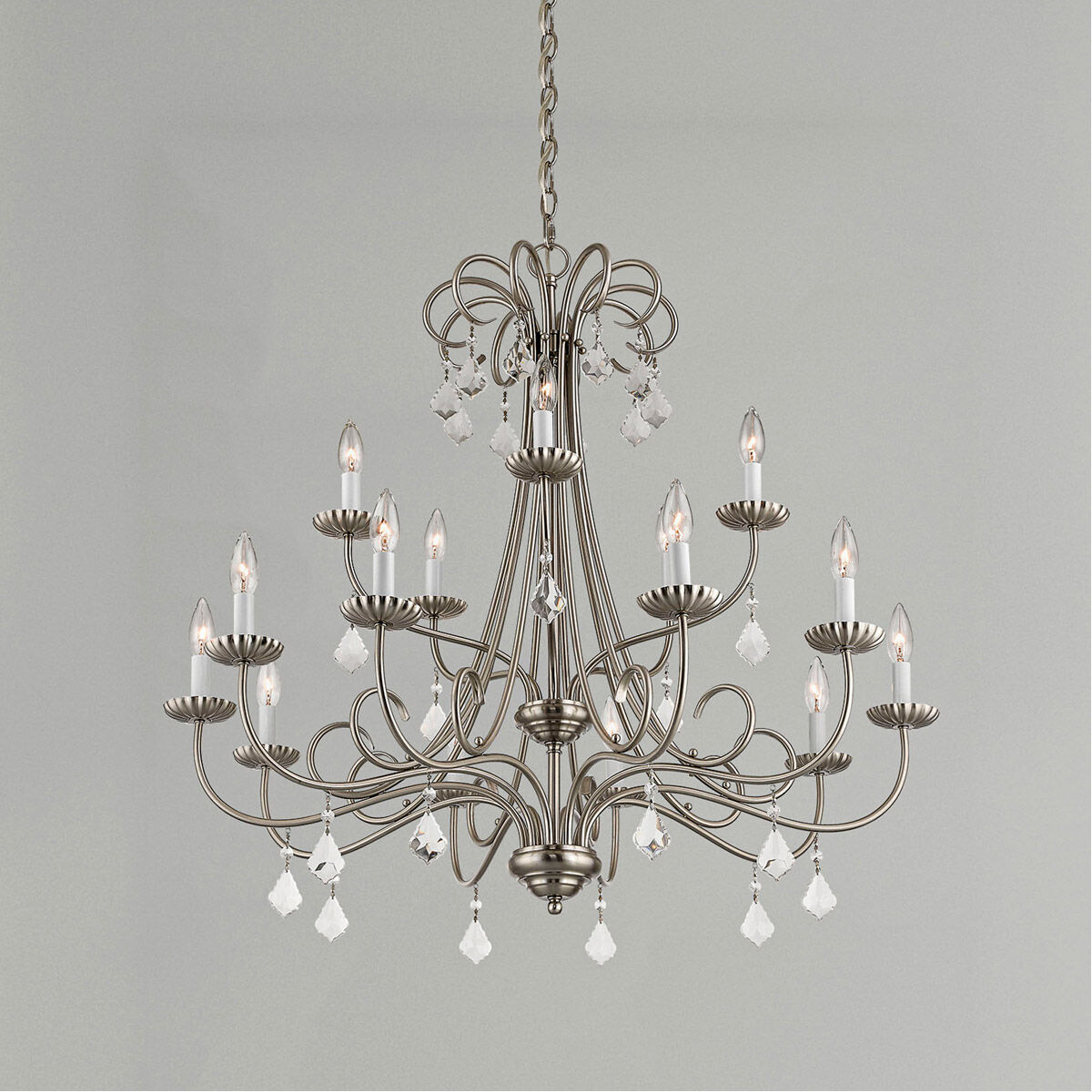 Daphne 15 Light 36 inch Brushed Nickel Foyer Chandelier Ceiling Light