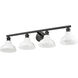 Yep Carver Vanity Wall Light in Matte Black, Vintage Milk Glass