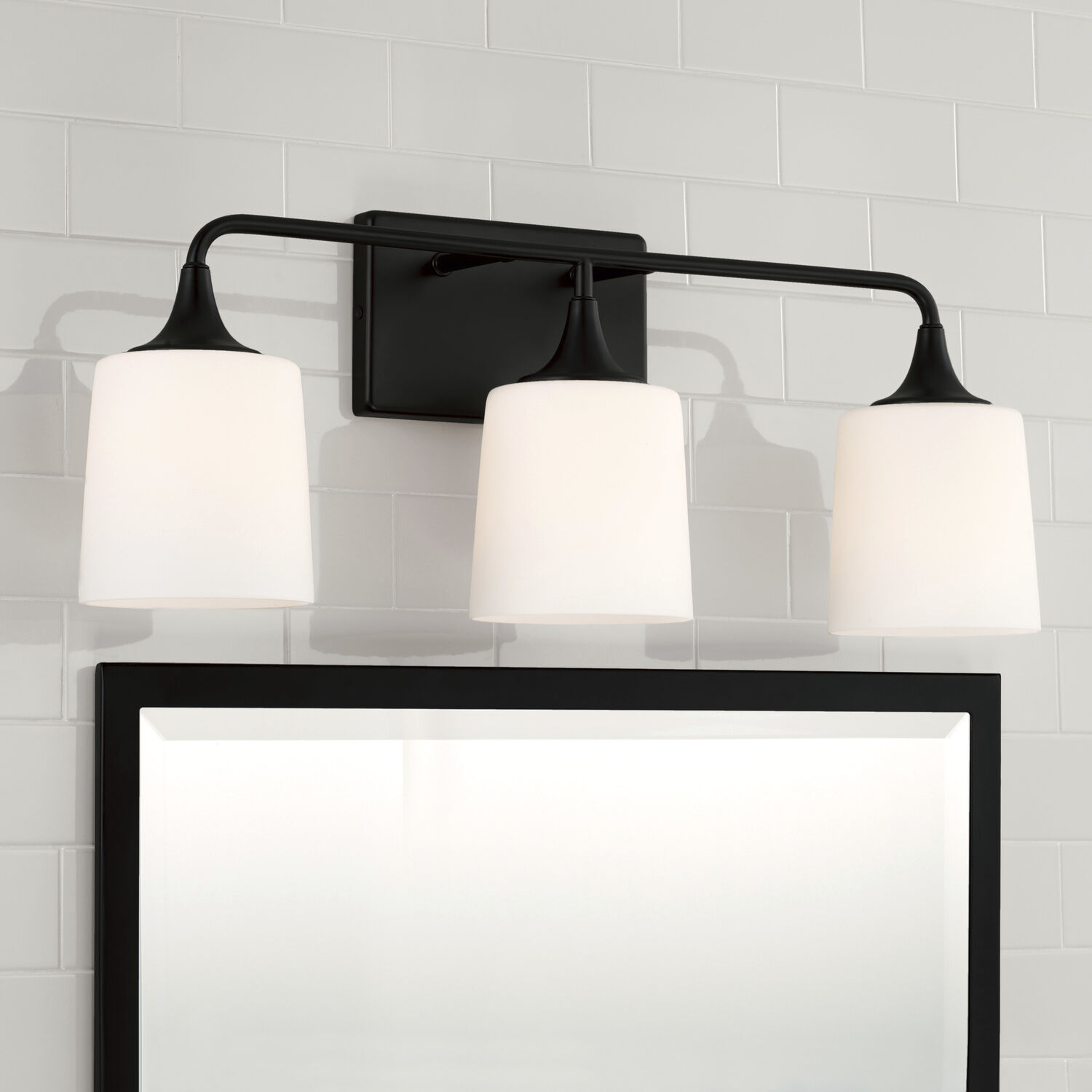 Presley 3 Light 26.25 inch Matte Black Vanity Light Wall Light