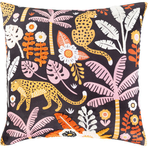 Safari 20 X 20 inch Black/Blush/Saffron/Bright Orange/Ivory/Pale Pink Pillow Kit, Square