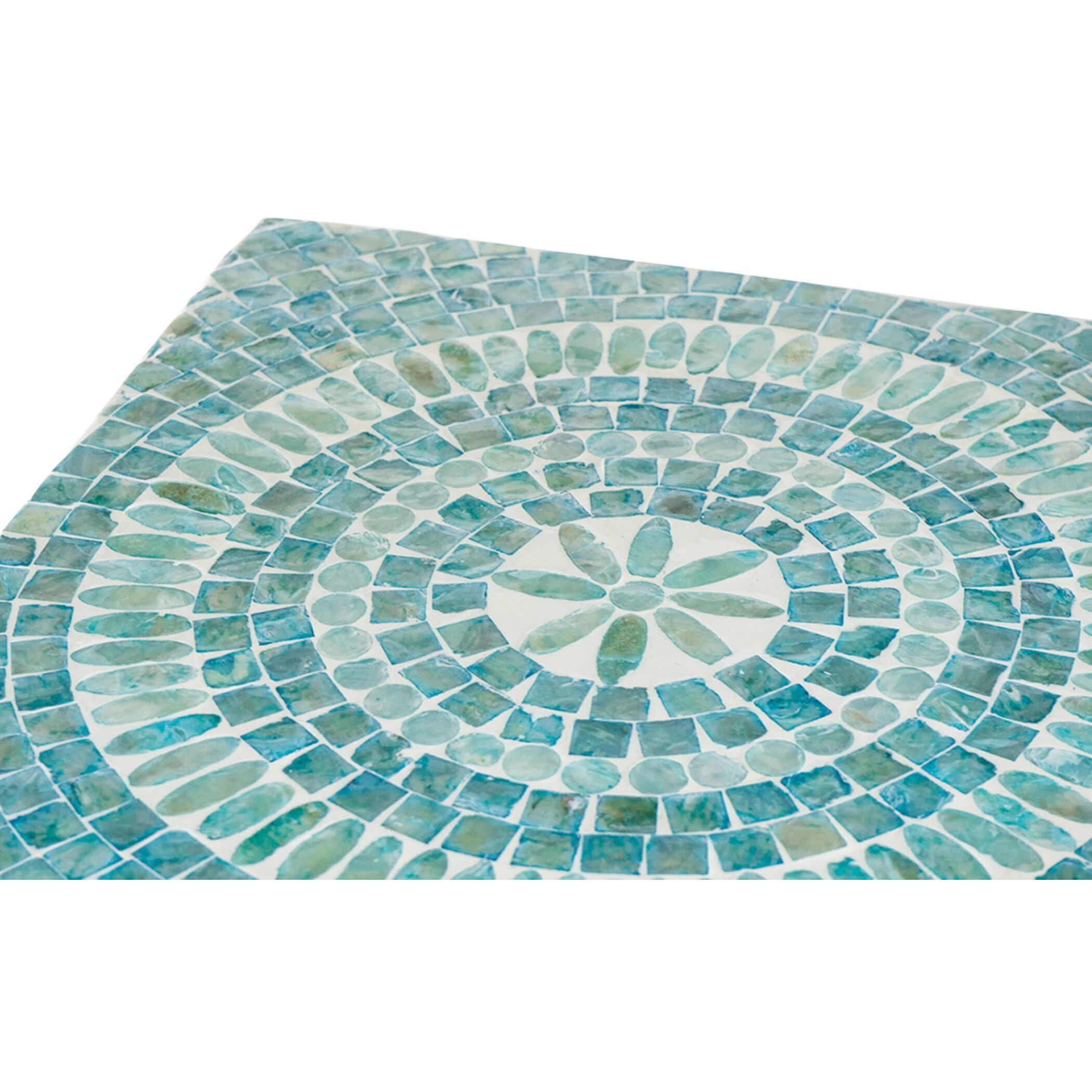 Square 17.7 inch Turquoise Stool, Square