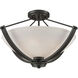 Casual Mission 3 Light 20 inch Oil Rubbed Bronze Semi Flush Mount Ceiling Light