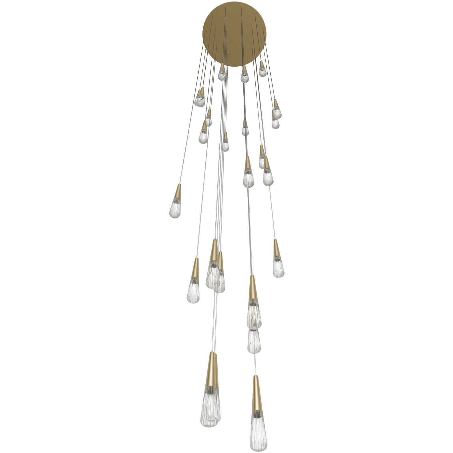 Encino LED 30 inch Brushed Brass Multi Port Pendant Ceiling Light