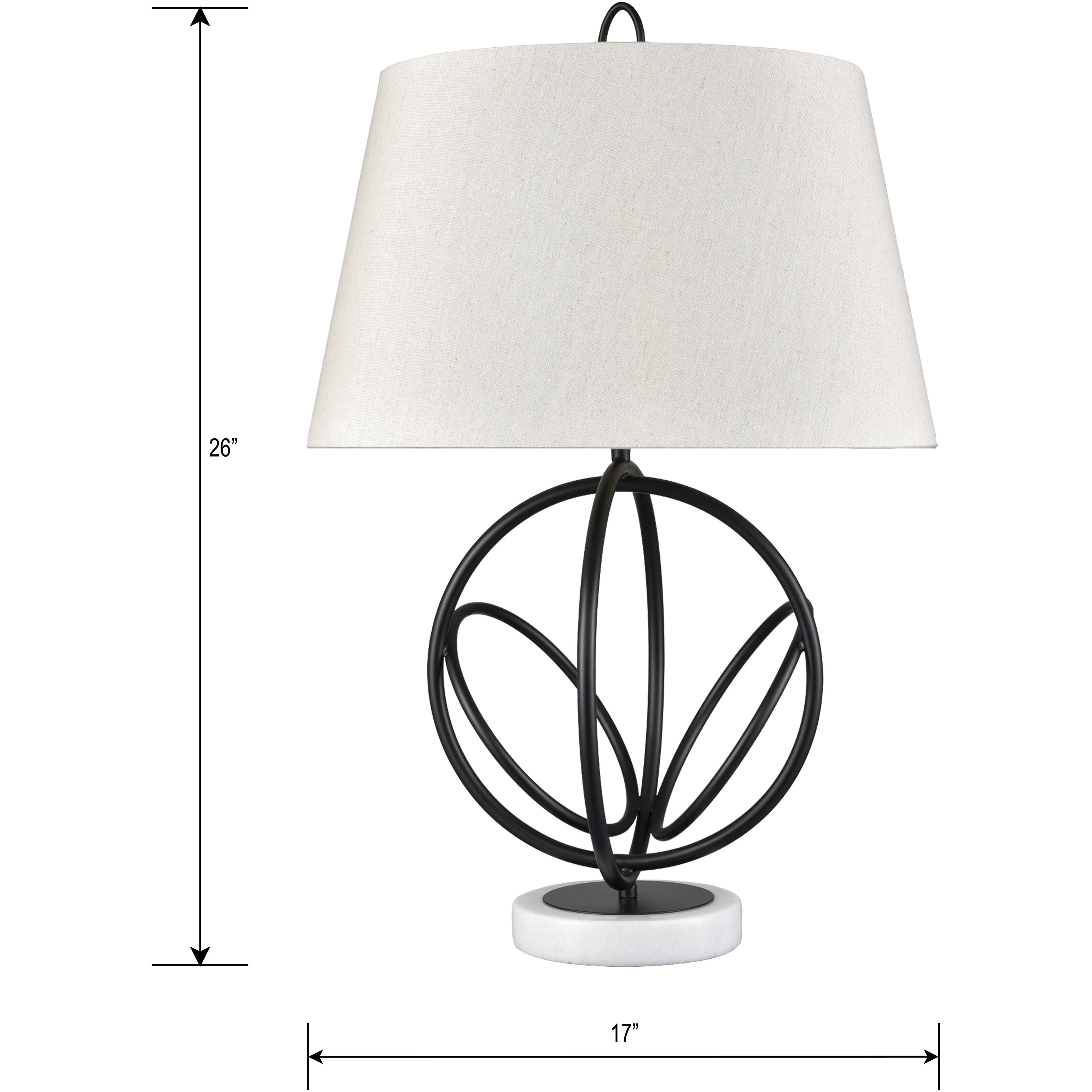 Morely 26 inch 150 watt Matte Black Table Lamp Portable Light