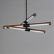 Rollo LED 28 inch Antique Pecan and Black Linear Pendant Ceiling Light