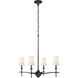 Thomas O'Brien Pippa 4 Light 34 inch Aged Iron Chandelier Ceiling Light, Large
