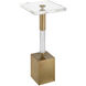 Desiree 25 X 11 inch Clear and Antique Brass Drinks Table
