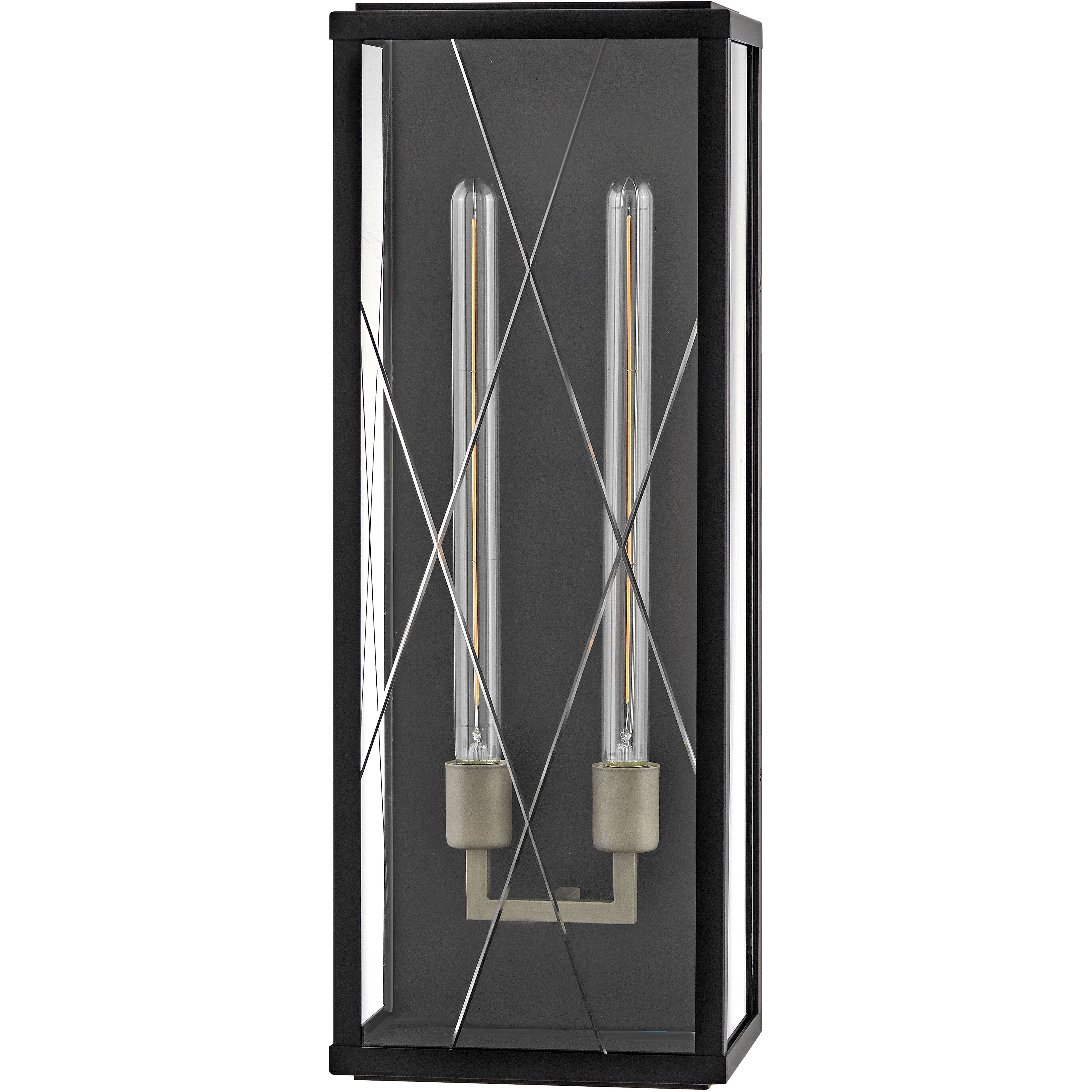 Monte 2 Light 25 inch Black with Burnished Bronze Outdoor Wall Mount