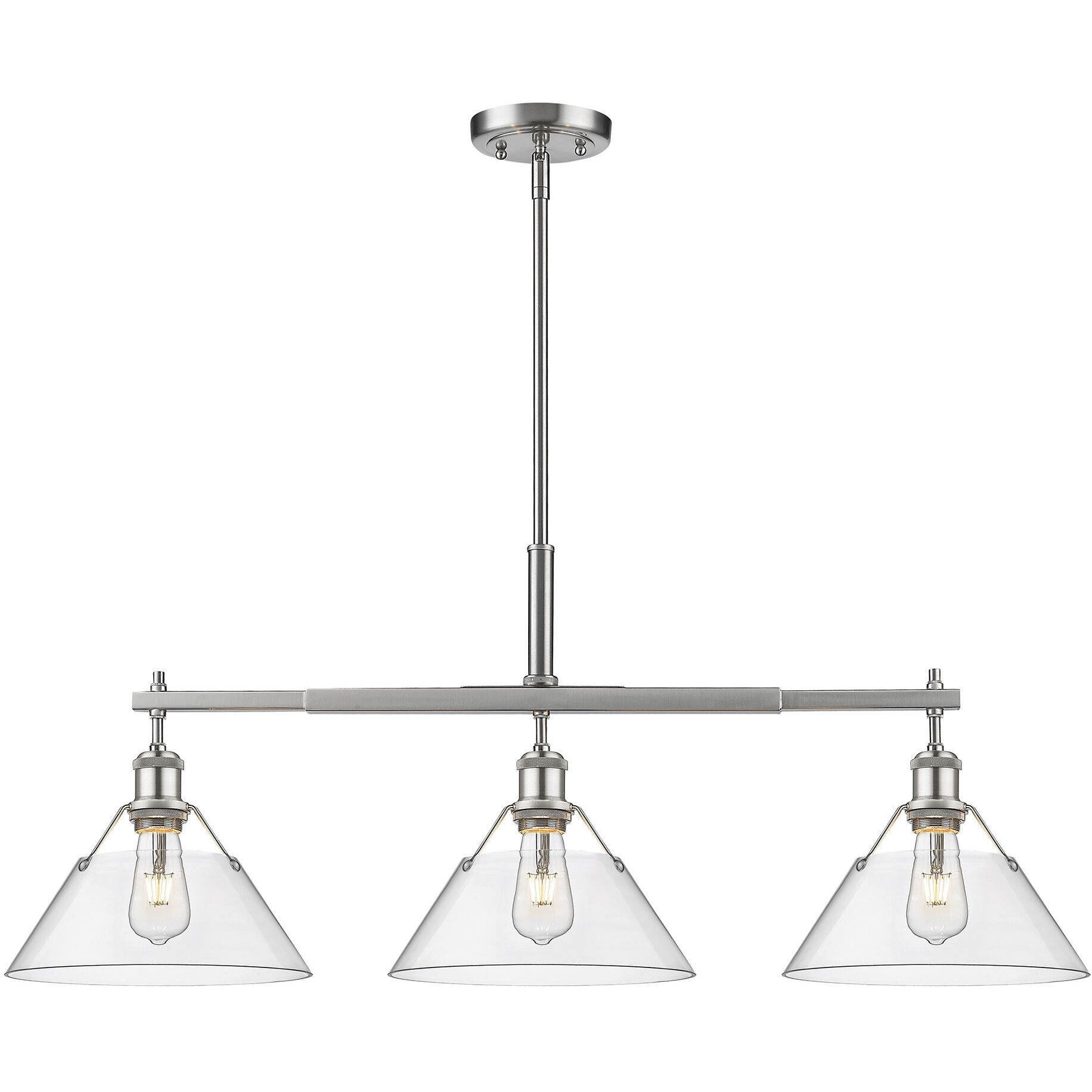 Yep Orwell Island Light Ceiling Light in Pewter, Clear Glass