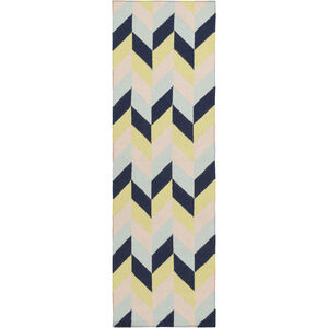 Talitha 96 X 30 inch Lime, Navy, Pale Pink, Ice Blue Rug