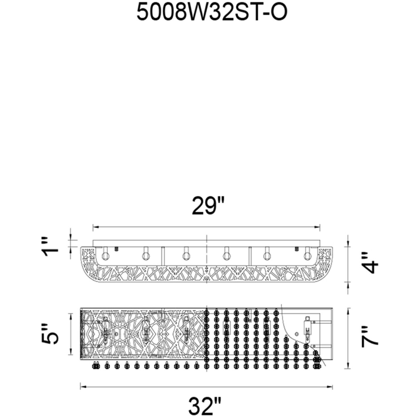 Eternity 6 Light 32 inch Chrome Vanity Light Wall Light