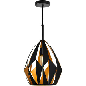 Oxide 1 Light 12 inch Black and Copper Down Pendant Ceiling Light