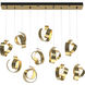 Riza 10 Light 12.2 inch Modern Brass Pendant Ceiling Light