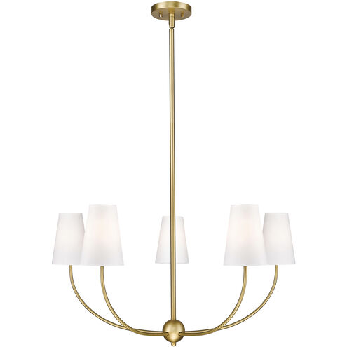 Shannon 5 Light 32 inch Rubbed Brass Chandelier Ceiling Light