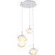 Mesa LED Classic Silver Chandelier Ceiling Light, Multi-Port Round