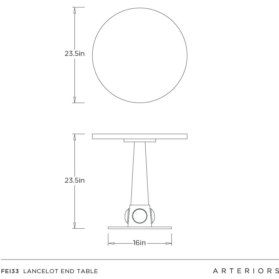 Lancelot 23.5 inch Bengal and Antique Brass with Ebony End Table