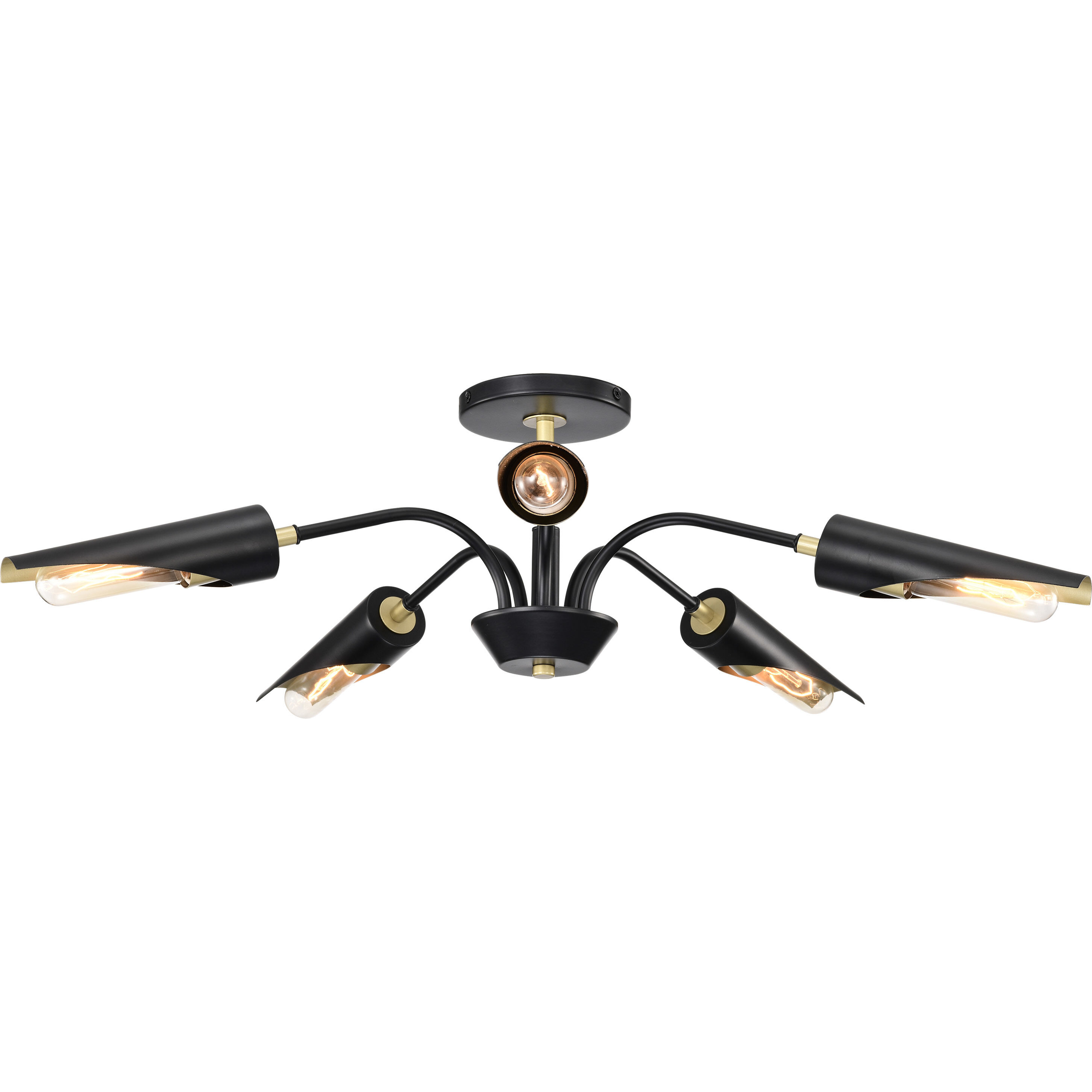 Marc 5 Light 28.5 inch Matte Black Chandelier Ceiling Light
