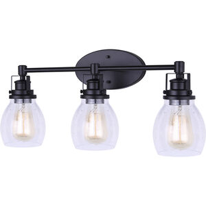 Madison 3 Light 24 inch Black Vanity Light Wall Light