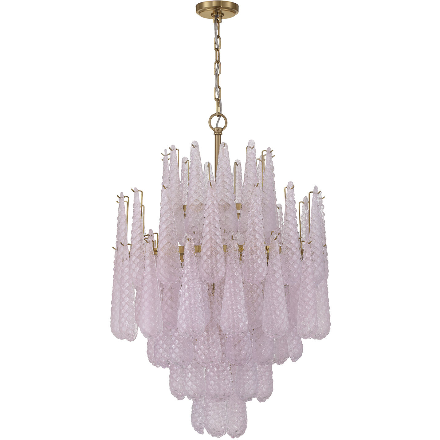 Ollie 16 Light 26.25 inch Aged Brass Chandelier Ceiling Light in Sand Glass Blush