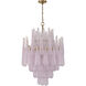 Ollie 16 Light 26.25 inch Aged Brass Chandelier Ceiling Light in Sand Glass Blush
