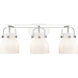 Pilaster II Bell 3 Light 26.5 inch Polished Chrome Bath Vanity Light Wall Light in Matte White Glass