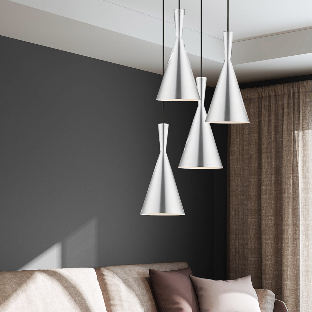 Allison 1 Light 7 inch Brushed Aluminum Mini Pendant Ceiling Light
