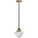 Nouveau 2 Oxford 1 Light 7.5 inch Black Antique Brass Mini Pendant Ceiling Light in Incandescent, Clear