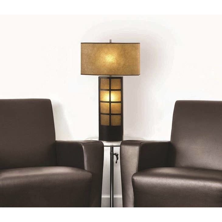 Ventana 32 inch 100.00 watt Espresso and Brushed Nickel Table Lamp Portable Light