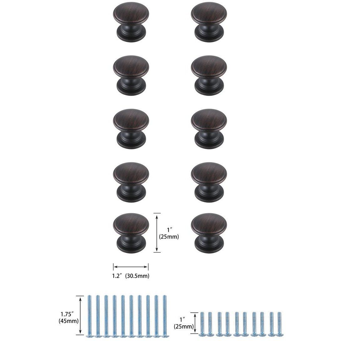 Kaid Oil-Rubbed Bronze Hardware Cabinet Knob, Set of 10
