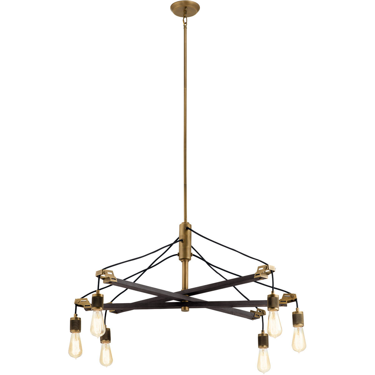 Iron 6 Light 37 inch Vintage Gray Chandelier 1 Tier Large Ceiling Light, 1 Tier Large