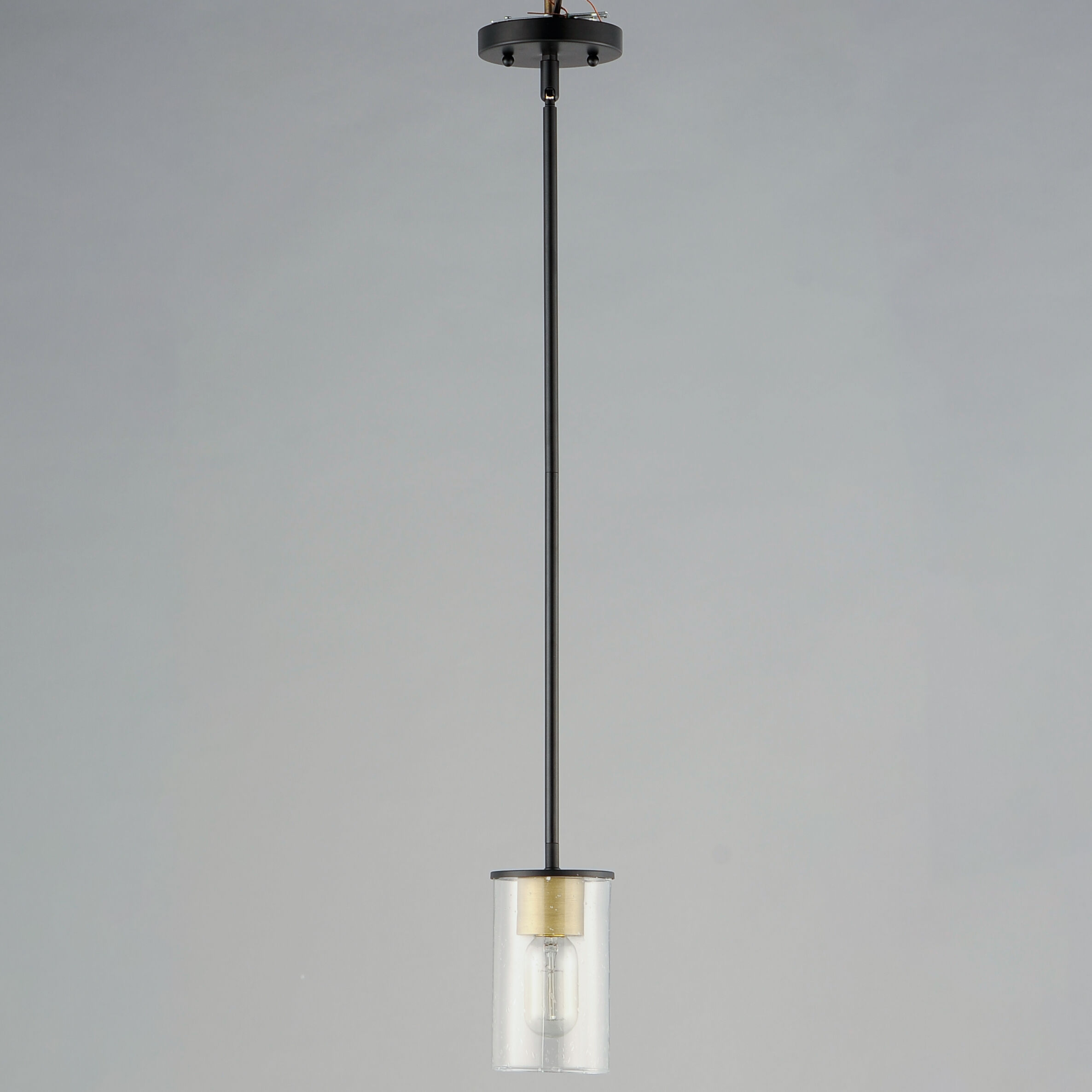Sleek 1 Light 4 inch Antique Brass/Black Mini Pendant Ceiling Light in Antique Brass and Black