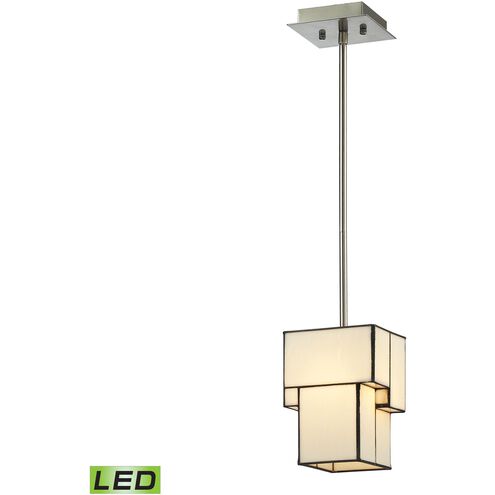 Cubist LED 6 inch Brushed Nickel with White Mini Pendant Ceiling Light