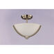 Deven 3 Light 14 inch Satin Nickel Semi-Flush Mount Ceiling Light