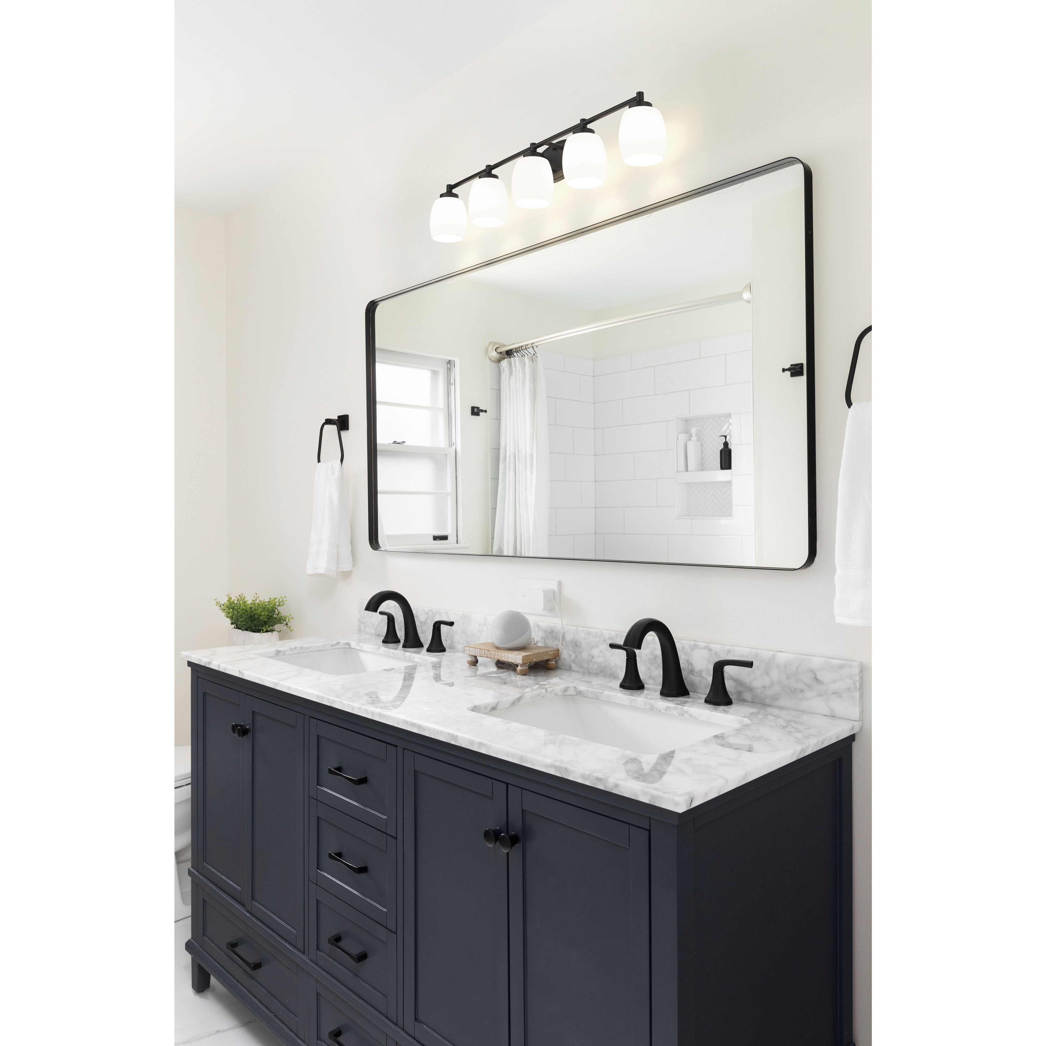 Kendrick 5 Light 39.25 inch Matte Black Bath Vanity Light Wall Light