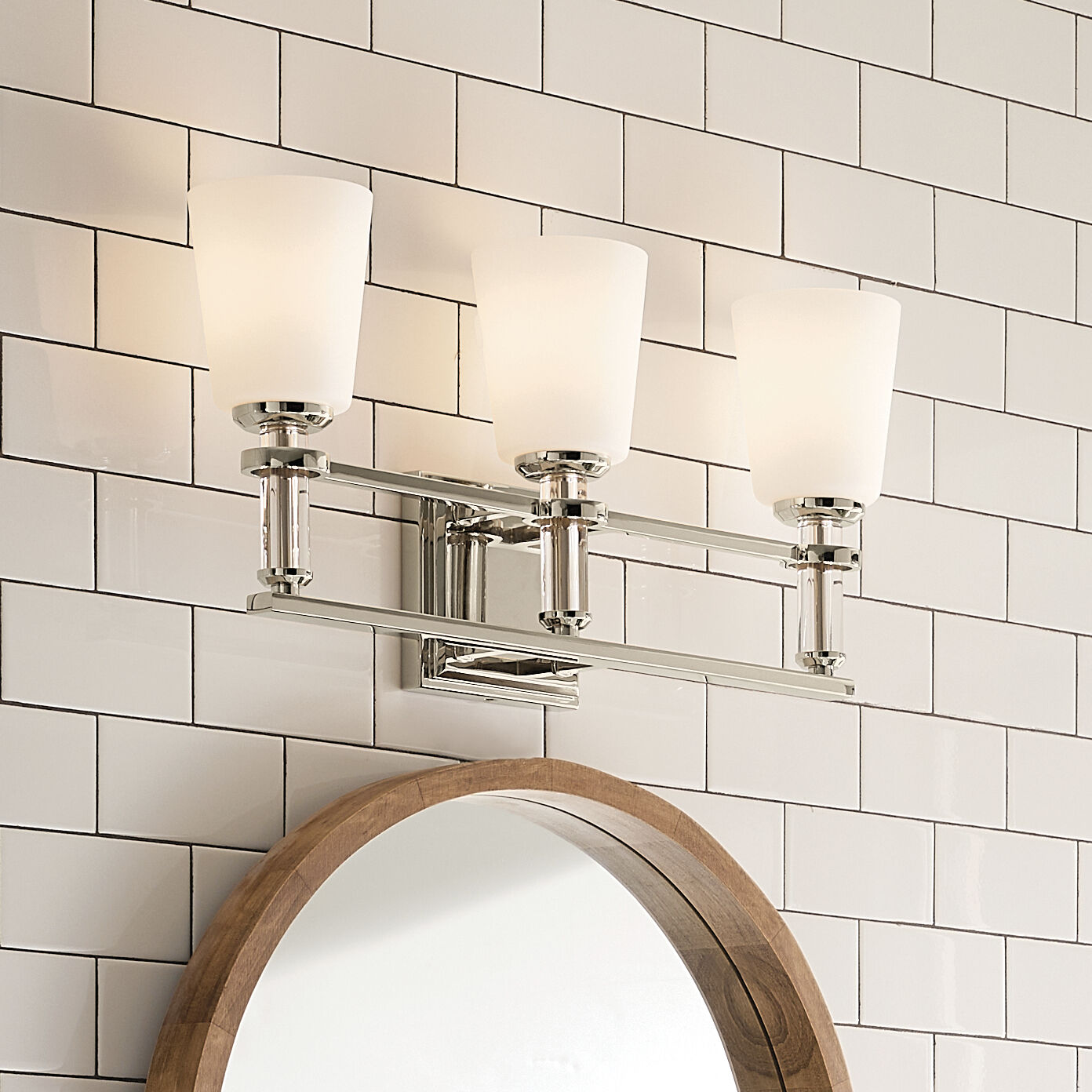 Rosalind 3 Light 23.75 inch Polished Nickel Bath Vanity Light Wall Light
