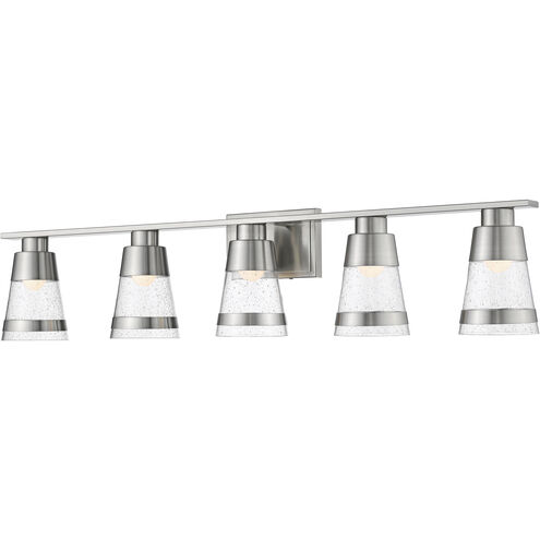 Ethos LED 40 inch Brushed Nickel Vanity Wall Light in Seedy Glass