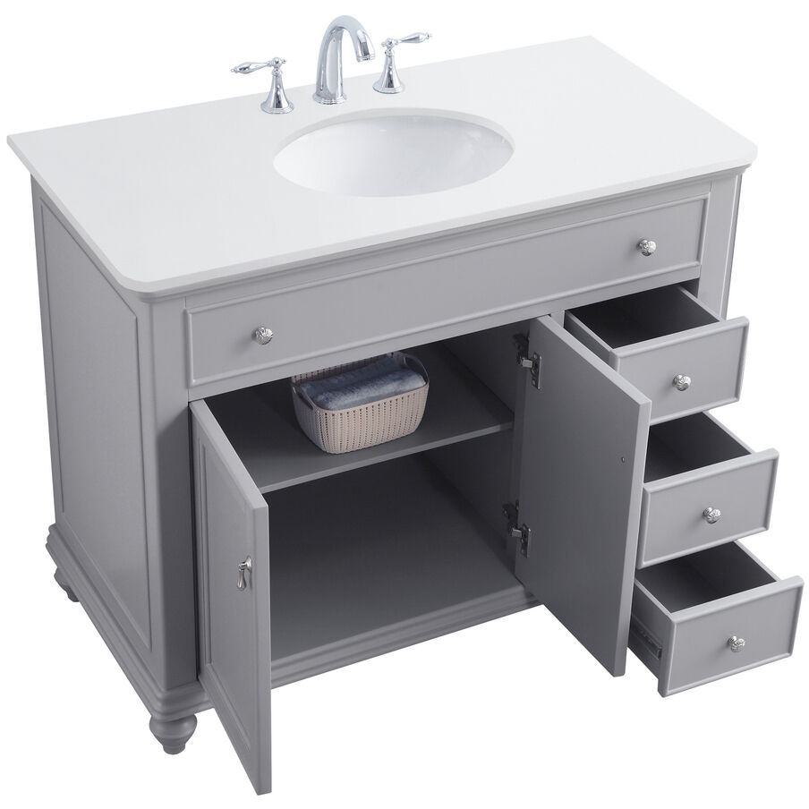 Otto 42 X 21 X 35 inch Grey Vanity Sink Set