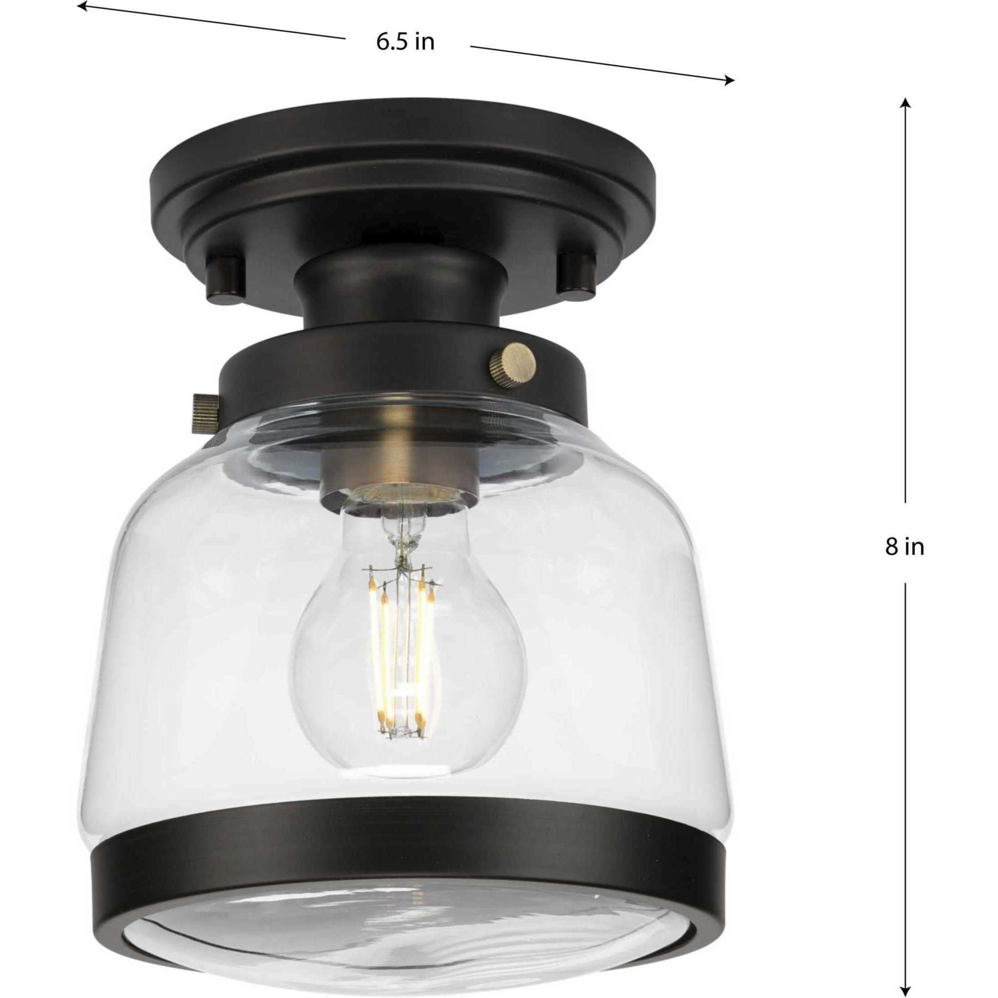 Judson 1 Light 7 inch Antique Bronze Flush Mount Ceiling Light