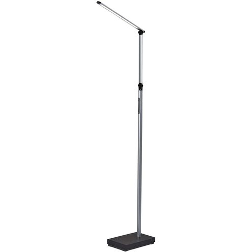 Lennox 62 inch 12.00 watt Black and Silver Multi-Function Floor Lamp Portable Light, with Smart Switch, Simplee Adesso