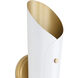 Vest 2 Light 47.5 inch White and Natural Brass Sconce Wall Light